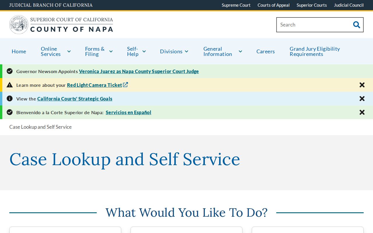 American Canyon people search using Napa Superior Court case lookup
