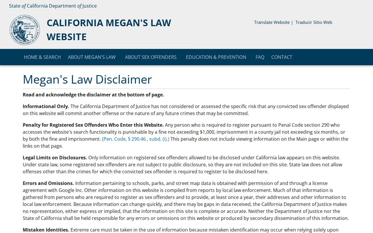 American Canyon people search through California Megan's Law registry