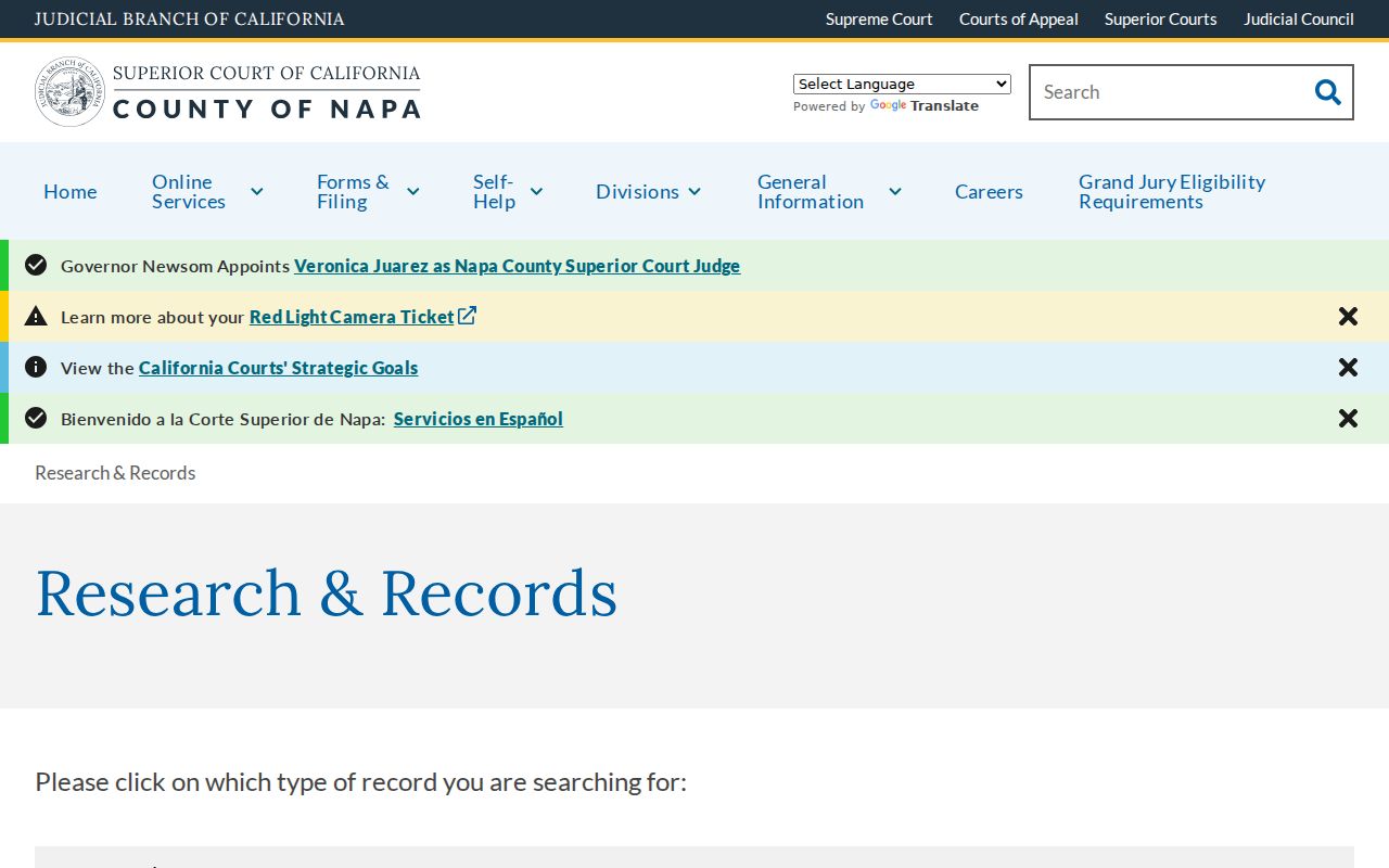 American Canyon people search through Napa Superior Court records instructions