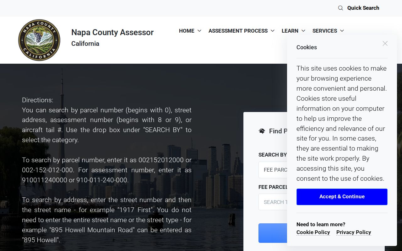 American Canyon public records Napa County Assessor MBAP parcel search